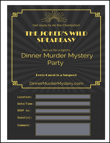 Murder Mystery Party Invitations